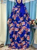 Vêtements ethniques 2024 Nouvelles femmes africaines Abayas Ramadan Prière Dubaï Turquie Middle East Femme Roine Robe Floral Loose African Robe Afrique Turban Joint D240419