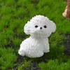 装飾的な置物ミニチュアかわいい犬ホワイトビコンフライスマイクロランドスケープ装飾用ホームデコレーション装飾ルームデスクアクセサリー