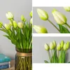 Fleurs décoratives 7heads tulipes artificiels real touch faux 16,5 "faux volume pour centres de table mariage à la maison