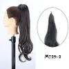 perruque bouclée humaine Wig 28inch Long Ponde en queue de cheval Enveloppez autour des extensions de cheveux pour les femmes avec des tresses en queue de cheval et des cheveux bâton