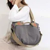 Shoulder Bags Luxury Polyester Women Canvas Bag Multifunctional Large-capacity Lady Messenger Casual Solid Color Soft Handle Handbag