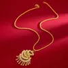 Hänge halsband guld 999 halsband retro au750 phoenix hänge 24k atmosfärisk bröllopsstil smart påfågel tröja kedja kvinnor smycken 240419