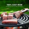 IronMaster PreSeasoned Cast Iron Hibachi Grill Small Portable Charcoal for Outdoor Tabletop Camping BBQ Grate 240415