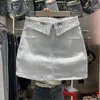 Reversontwerp sense diamant witte denim een woord rok hete meisje korte rok zomer nieuw slank en dun