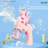 Sand Play Water Fun Cute Electric Automatic Light Bubble Machine Bubbles Gun Summer Beach Bath Outdoor Game Wedding Party Toys for Children L416