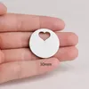 Charms 5pcs 30mm Stainless Steel Cutout Heart Circle Blank Round Pendants Engraveable For Bracelet