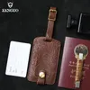 Retro Genuine Leather Luggage Tag Cow Leather For Suitcase Baggage Handbag Tags Travel Bag Label Tag Gift 240418