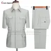 Fashion Men Suits Set Chinois Tunic Costume Summer Beach Wedd