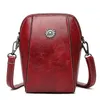 Bolsa de couro feminino crossbody telefone celular bolsa de mensagens de ombro de grande capacidade casual pequeno