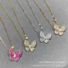 Designer merk Glod High Version Fantasy Butterfly Necklace Dames Nieuwe product Fantom Full Diamond Pendant 18K Rose Gold Clover Collar Chain