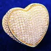 Bubble Letter Heart Ring for Men Real Gold plaqué Hip Hop Bijoux Articles Gift Trend 240323