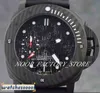 Luxe horloge polshorloges luxe klassieke p automatische beweging 47 mm carbotech tegen de klok in zwarte rubberen rubberen duik heren WatcheSer Watch Liu XGM8