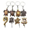 4pcs Cool Hawaiian Surf Sea turtles Keyrings Imitation Yak Bone cute tortoise Keychains Car Key Rings for men women039s Gifts K5645523