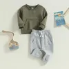 Kleidungssets Kleinkindjungen Fall Outfits Taschensticke Crew Neck Langarm Sweatshirts und Hosen 2pcs Kleidung Set