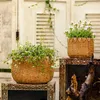 Vases Rattan-like Cement Flower Pot Personalized Plant Decorative Flowerpot Set Balcony Garden Basin