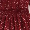 Abiti da ragazza 7-12 anni Summer Girls Dress Dress Pois Dot V-Neck Short Short Short Casual Casved Children Gonna per bambini