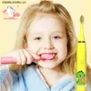 Toothbrush Sonic Electric Toothbrush Cartoon s With 12PCS Replacement brush heads Waterproof Rechargeable Timer Brush for Red Y240419