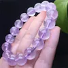 Pulseiras de link 12 mm de lavanda natural de ametista de quartzo reiki cura de joias de jóias de moda para mulheres 1pcs