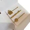 Lady Hair Clips Minimalistische dreiteilige Set Gold Barrettes Exquisite High-End Hairjewelry Geschenke