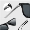Vivibee Luksusowe kwadratowe spolaryzowane okulary przeciwsłoneczne Mężczyźni Drive Blue Mirror obiekty