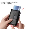 Wallets Rfid Protection Magnetic Button Aluminum Business Id Credit Card Holder Wallet Slim Smart Vintage Pu Wallet Men Zipper Coin