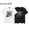 2024 High Street Trendy Half Sleeve Eyes Sun Beauty Print Hip Hop Loose Short T-shirt Unisex