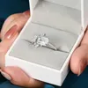 Solitaire Ring Newshe 925 Sterling Silver East To West Ring Emerald Cut Solitaire Wedding Engagement Ring for Women 5A Cubic Zirconia Jewelry d240419