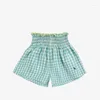 Set di abbigliamento 2024 Set per bambini Spring BC Green Plaid Collezione sciolta di cotone Shorts e pantaloni