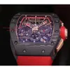 Avec des hommes en acier inoxydable RM011-03Carbon Superclone Céramique RM11 Mécanique 40x50x16mm Montres Fiber Watches Designer 2024 Luxe Size Watch Chronograph 366