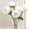 Fleurs décoratives 45 cm Real Touch Peony Branches artificielles Décoration de rose pour le mariage Vase Vase Christmas Valentin Gift Falle Fleur