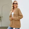 Damestruien Lazy stijl gebreide trui jas voor dames herfst en winter nieuw ontwerp sense middele lengte gebreide trui vestiging mode mode thirt tops