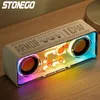 Stonego 1pc Punkstil Dual -Lautsprecher transparent mechanische drahtlose Bluetooth -LED TWS Bass Membran Sound 240419