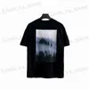 Men's T-Shirts Oversized Mens Summer T-Shirt Back Landscape Print Cotton High Quality High Strt Hip Hop Unisex Sports T-Shirt T240419