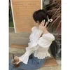 Women's Blouses Small Design Shirt Long Sleeve Loose Ruffle Short Top Vintage Clothes Women Shirts &