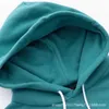 High quality designer clothing The right autumn winter water lake blue brooch shows white lazy wind American hooded sweater trend