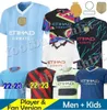 2023 2024 HAALAND MANCHESTE VOEDER JERSEYS de Bruyne Sterling Mans Cities Mahrez Fans Player Versie Grealish Foden 21 22 23 24 25 voetbalshirt Kids Kit Set