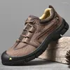 Casual Shoes Men Leather Fashion Sneakers Hiking Non-Slip Hard-Wearing