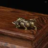 Figurines décoratives Vintage Brass Bull Crafts Miniature Statue Animal Ornements de bureau