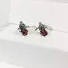 Anelli a grappolo Ruifan Lucky Pixiu Wine Natural Red Garnet Stone Pure 925 Sterling Silver per donne S925 Regali di gioielli fine YRI045