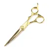 Professional 6 Gold Damascus cut hair scissors Flower screw cutting barber tools haircut thinning shears hairdresser scissors 240418