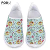 Casual Shoes Forudesigns Sketch Cartoon Mönster Slip On Mesh Sneakers Summer Lady Comfort Spring Flats Black