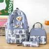 Backpack Large Pocorade School dla uczniów szkół podstawowych Cute Bear Lunch Box Trzyczęściowe podróże