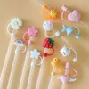 Punte di copertura Rivolgibile Straw creativo silicone bere tappo per polvere tappo splash plugs coperchi antidust punta a spolwer ciliegio blossom rainbow gatto zampa