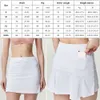 S-XXXL Women Tennisröcke Badminton Golf plisderner Rock hohe Taille Ficess Shorts mit Telefonpocket Girl Athletic Sport Skorts