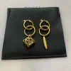 Romantisk celi med boxuppsättning Luxury Gold Stud Designer Earring för kvinnor Hoop Letter Högkvalitativ pärlörhängen Halsband Armbandsmycken Engagemang