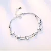 Bracelets de charme 2024 Bijoux Designer Silver Color Star Beads For Women Fashion Girls Chain Bracelet Wholesale