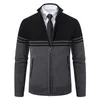 Sweaters para hombres 2024 Venta de comercio exterior Otoño e invierno Cardigan High End Panel de contraste de collar Men Sweater Men '