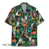 Camicie casual maschile da uomo camicia hawaiane di capra per uomini donne capra hircus estate aloha abbottini giù maniche corte