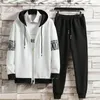 Frühlings Sommer Herren koreanische Mode Loose Tracksuit Casual Hoodies und Hosen zweiteilige Sets Männer Sportswear Clothing 240412