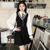 Sıradan elbiseler uzun kollu mini elbise kadınlar nazik bağcıklı nefes alabilen tatlı vintage ince Kore tarzı öğrenciler şık ofis bayanlar moda
